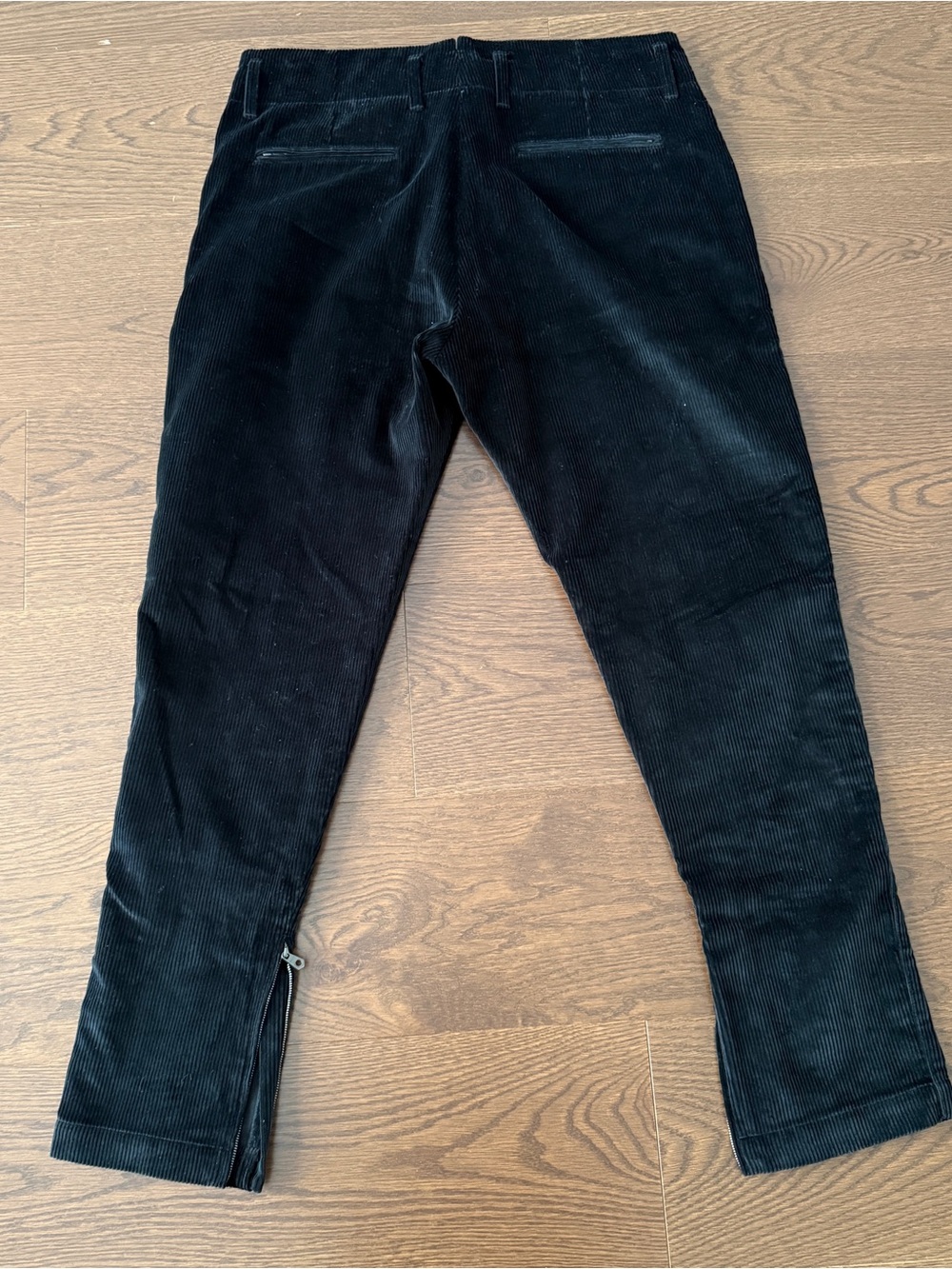 Salvatore Ferragamo Black Corduroy Men's Pants with Ankle Zips - Picture 7 of 7